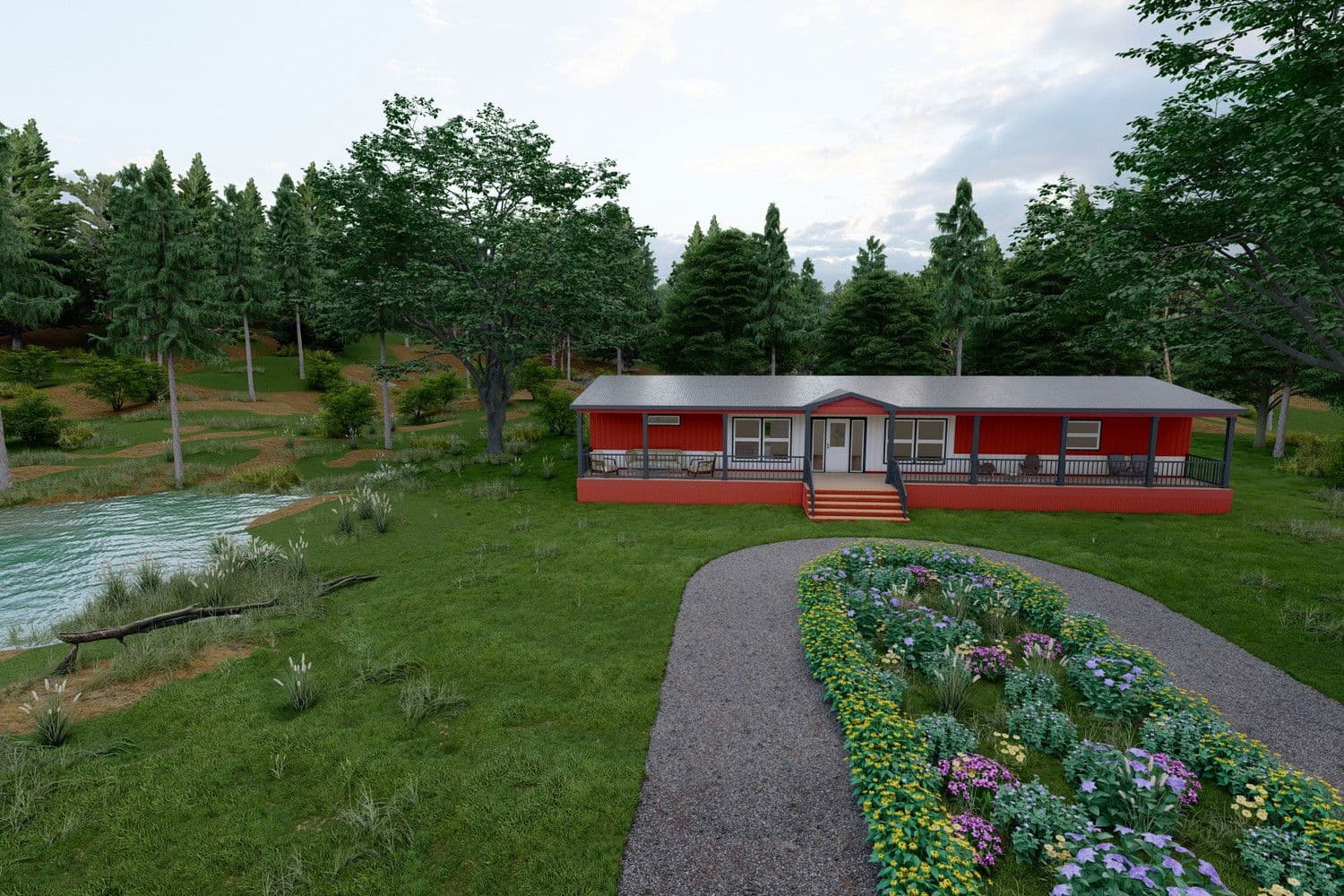 The ranch v60r elevation and exterior home features