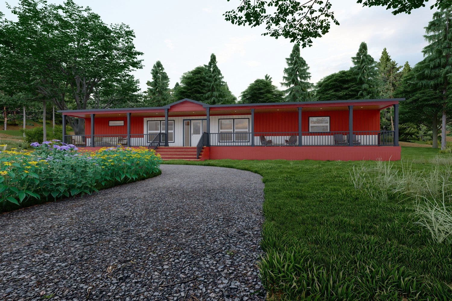 The ranch v60r elevation and exterior home features