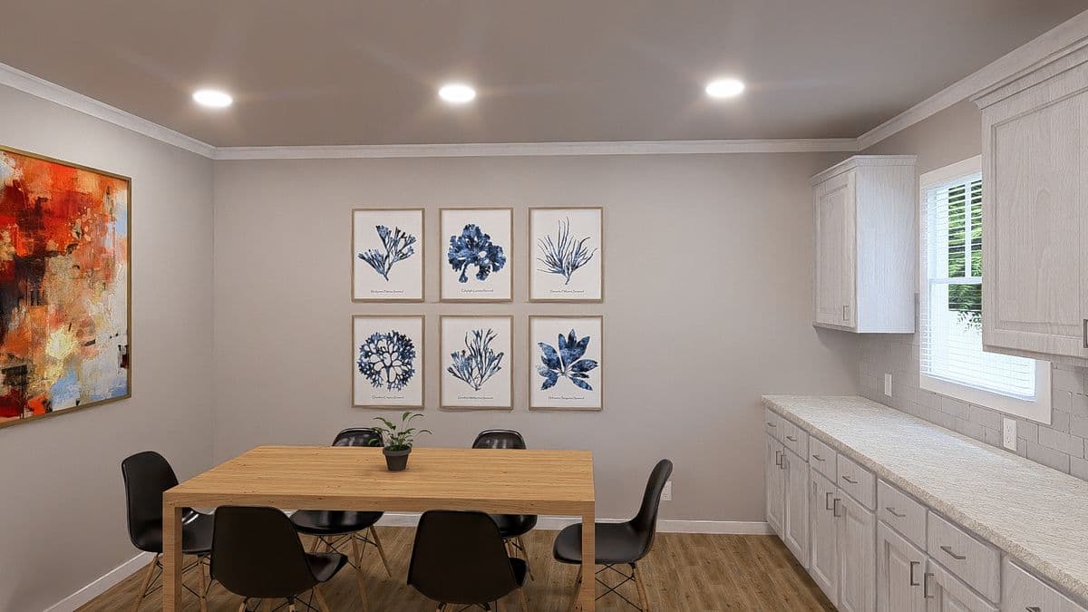 The hexagon interior home features